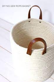 Diy No Sew Rope Coil Basket Rope Crafts Diy Rope Crafts Rope Diy