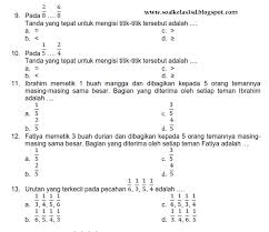 Soal Matematika Sd Kelas 4 Semester 2 Bab Pecahan Wwentrancement
