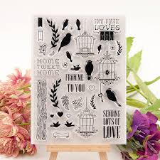 Silicone stamps flower clear stamps for cards making fairy diy clear stamp cling seal scrapbook embossing album decor craft(flower). Stamping Embossing Plant And Flowers Birds Clear Stamps Scrapbooking Card Making Photo Album Decors Crafts