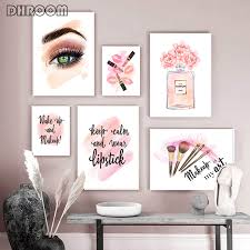 Pink High Hell Makeup Fashion Modern Canvas Wall Art Large Picture Prints Home Decor Tapestries