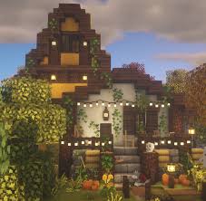 Minecraft #tutorial #howtobuild #starter #house #simple #survival #modern #cottagecore #cottage #compact #modernhouse #aesthetic . Blisschen ã‚§ Mlmcraft Little Fall House Also
