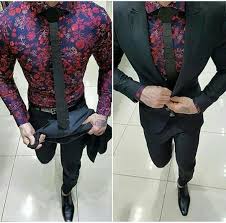 Flowers Christmas Mens Outfits Suit Fashion Formal Mens Fashion