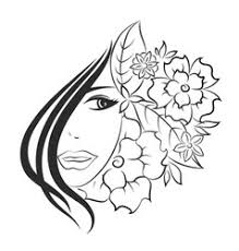 Flowers with faces on them drawing. Flower Girl Sketch Vector Images Over 6 400
