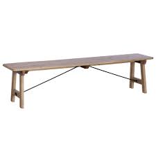 Farmhouse dining tables typically feature natural wood or distressed paint finishes. Vancouver Reclaimed Wood 150cm Dining Bench