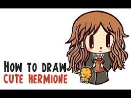 Learn How To Draw A Cutie Hermione Granger Character Who Is With Her Trustworthy Cat Crookshanks Learn How To Draw This Chib Chibi Characters Chibi Drawings
