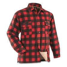 Black And Red Checkered Shirt Mens Guide Gear Mens Sherpa Lined Fleece Cpo Shirt 701453 Shirts At Sportsman S Guide Check Shirt Man Men Casual Plaid Shirt Men