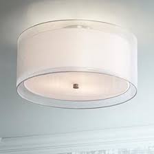Regency hill modern ceiling light flush mount fixture bronze 18 wide off white oatmeal fabric drum shade bedroom kitchen hallway. Flush Mount Ceiling Lights Lamps Plus