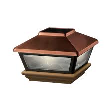 Our patented window frame design with a frosted lens will create introducing the durably crafted kingsbridge dual lighted solar post cap. Veranda 4x4 Post Cap Copper Solar Light Cedar Base The Home Depot Canada