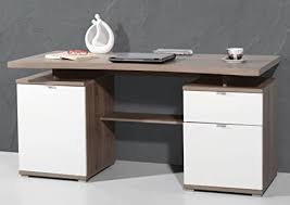 Can you guess what it is? Ed Office Desk 160x70 Dark Oak Computer Desk High Gloss White Amazon De Home Kitchen