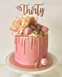 Happy Birthday Rose Gold Cake Dripcake In 2020 21st Birthday Cakes 40th Birthday Cakes Birthday Cake Decorating