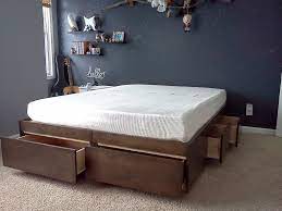 Floating diy platform bed with nightstand. 13 Free Diy Platform Bed Plans