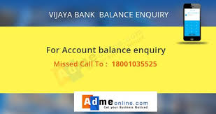 Vijaya bank (vijayabank.com) type of facility : Bank Balance Checking Number All Bank Balance Enquiry Number List