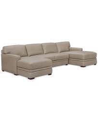 Myia leather sofa collection macys.com, created for macy's starting at $429. Furniture Avenell 3 Pc Leather Sectional With Double Chaise Created For Macy S Reviews Furniture Macy S