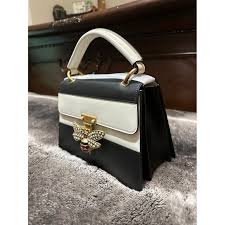 Queen margaret leather handbag Gucci Black in Leather