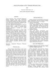 Pedoman penulisan proposal tugas akhir dan laporan tugas akhir. Pdf Analisis Pelayanan Hotel Terhadap Kepuasan Tamu