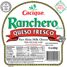 Cotija cheese is a mexican, dry grating cheese made with cow's milk and is similar to parmesan. Cotija Cacique Inc