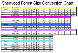 Sherwood Forest Clothing Size Guide Country Clothing