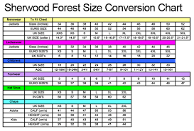 sherwood forest clothing size guide country clothing