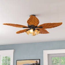 French for palm, the paume tropical ceiling fan is a modern twist on classic palm blade style outdoor ceiling fans. Bay Isle Home 52 Meadowbrook 5 Blade Ceiling Fan With Remote Control And Light Kit Included Reviews Wayfair