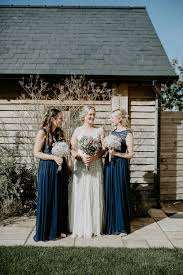 Barn At Upcote Wedding Rustic Relaxed Countryside Cotswolds Barn Wedding Rustic Wedding Bridesmaid Dresses Long Blue