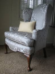 Queen Anne Regal Wingback Chair In Grey Silver With Cabriole Etsy Wingback Chair Chair Modern Wingback Chairs