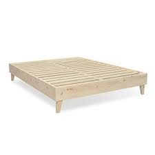 Amolife modern king platform bed frame with adjustable headboard,mattress foundation deluxe solid faux leather bed frame with wood slat support (black with white border, king). Kotter Home Diy Stainless Wood Mid Century Platform Style Bed Walmart Com Walmart Com