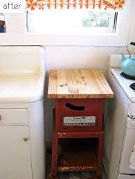 Butcher Block From A Table Saw A Great Way To Use A Free Find From Craigslist While Adding A Vintage Pop Of Col Primitive Kitchen Diy Furniture Design Sponge