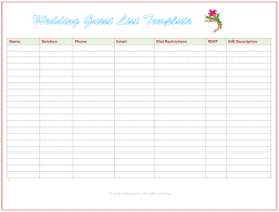 7 Free Wedding Guest List Templates And Managers