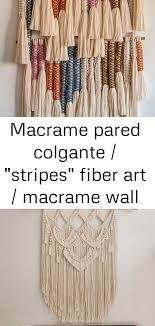 Macrame Pared Colgante Stripes Fiber Art Macrame Wall Art Woven Wall Hanging Wall Art 6