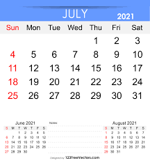 These additional yearly calendar designs are great for printing and hanging on your wall or fridge or posting next to your desk for a the yearly 2021 calendar images below were made for you to use as clipart in brochures, reports, documents, and printed calendars. Free Free Printable July 2021 Calendar