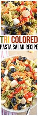 Tri Color Pasta Salad Pasta Salad With Italian Dressing So Easy Tri Color Pasta Salad Cold Pasta Salad Recipes Pasta Salad Recipes