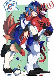 Rule 34 Dev - general:[anthro bulge clothing duo embarrassed  footwear goo_transformation hand_on_chest male malemale  mid_transformation muscular muscular_male nipples pokeball  slime socks species_transformation ...