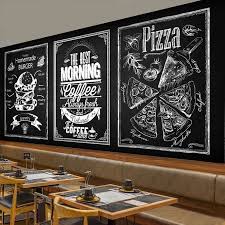 Noir Et Blanc Personnalite Simple Tableau Noir Cafe Papier Peint Graffiti Affiche De Menu De Craie Mur Papier Peint Eur Tableau Noir Menu Craie Design Pizzeria