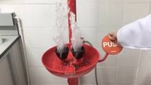 Eyewash station, washer and shower with foot valve and hand valve. Emergency Eyewash And Safety Shower Station Wikipedia