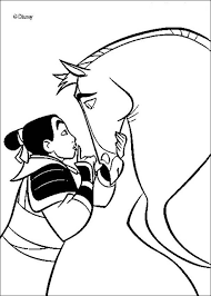 Mulan Coloring Pages Mulan S Handsome Black Stallion Khan Cartoon Coloring Pages Disney Coloring Pages Princess Coloring Pages