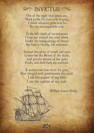 Invictus Poster A3 The Captains Log Inspirational Poems Poems Invictus Poem