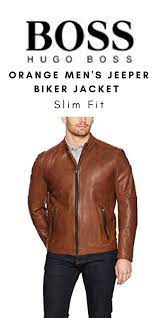 Boss Orange Men S Jeeper Biker Jacket Slim Fit Amazon Us 545 00 Amazon Uk 380 00 Http Amzn To 2oag21s 100 Leather Boss Orange Biker Jacket Jackets