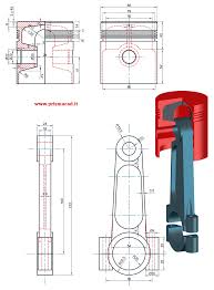 Disegno Meccanico Biella Pistone Connecting Rod Piston Mechanical Engineering Design Engineering Design Mechanical Design