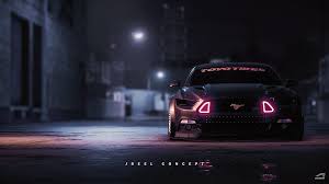 Black Ford Mustang Dark Car Vehicle Ford Ford Mustang 1080p Wallpaper Hdwallpaper Desktop In 2020 Ford Mustang Mustang Motor Car