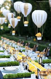 Not Sure How These Balloons Are Floating But What A Magical Tablescape Romantic Wedding Centerpieces Wedding Balloons Wedding Tablescapes