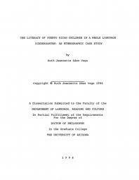 Maybe you would like to learn more about one of these? The Literacy Of Puerto Rican Children In A Whole Language Kindergarten An Ethnographic Case Study By Ruth Jeannette S Ez Ve