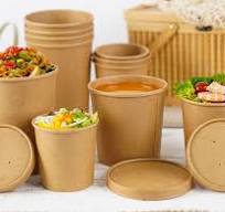 Biodegradable Disposable Kraft Paper Bowls With Lids 32oz