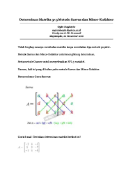 Check spelling or type a new query. Determinan Matriks 3x3 Metode Sarrus Dan Minor Kofaktor