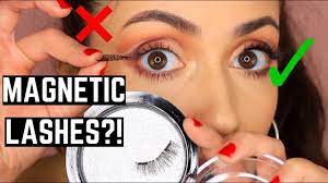 How to put on magnetic eyelashes with magnetic eyeliner. How To Apply Magnetic Lashes Magnetic Lashes Review Youtube
