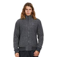 He wears a patagonia fleece everywhere. Patagonia Woolyester Fleece Jacket Forge Grey Hhv