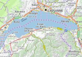Evian, station thermale et climatique, de la rive sud du lac léman evian est une charmante petite ville accueillante et evian est le berceau de l'eau minérale naturelle, connue dans le monde entier. Michelin Landkarte Evian Les Bains Stadtplan Evian Les Bains Viamichelin