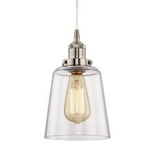 Home Decorators Collection 6 In Satin Nickel Mini Pendant With Clear Glass Shade Hd 1820sn The Home Depot Glass Shades Mini Pendant Glass Pendant Light
