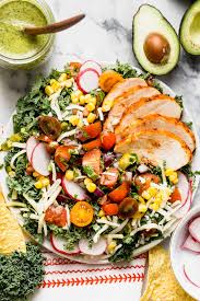 Black Bean Taco Salad With Lime Vinaigrette Kale Taco Salad With Honey Chipotle Chicken Roasted Jalapeno Lime Vinaigrette Recipe Healthy Mexican Recipes Roasted Jalapeno Healthy Salad Recipes
