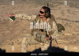 U.S. Marine Corps 1st Lt. Kanda Ryan, a disbursing officer with Service  Company, Combat Logistics Regiment 37, 3rd Marine Logistics Group,  addresses the mess during the mess night