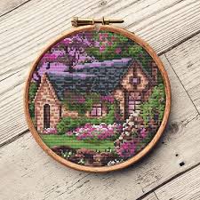 Maybe you would like to learn more about one of these? Spring Cottage Modern Cross Stitch Pattern Round Landscape Etsy In 2020 Cross Stitch Patterns Modern Cross Stitch Patterns Cross Stitch Patterns Christmas